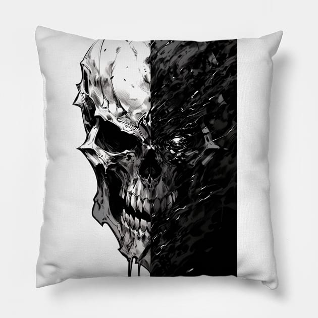 Skull Vs Skull Pillow by Karambola