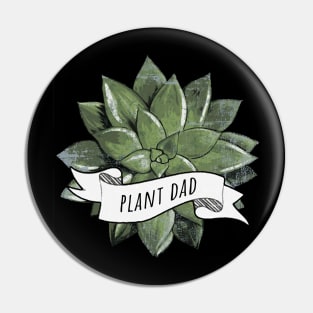 Succulent plant Dad watercolor green Pin