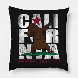 California Republic Flag Dabbing Bear Pillow