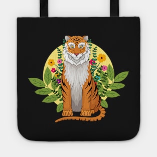 Tiger and Flowers Tote