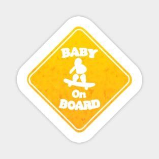 Skateboarding Baby on Board Funny Magnet
