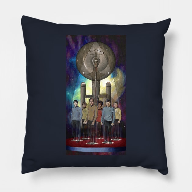 Beam Us Down, Scotty Pillow by sarahwilkinsonart