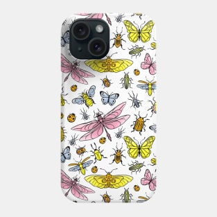 Pretty bugs, butterflies and dragonflies pattern Phone Case