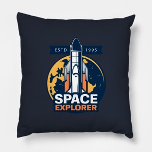 Retro Spaceship Insignia Pillow