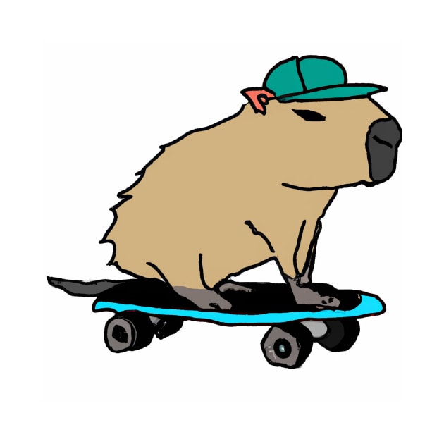 Capybara skating by Hexagon