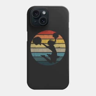 Cheerleader Silhouette On A Distressed Retro Sunset graphic Phone Case