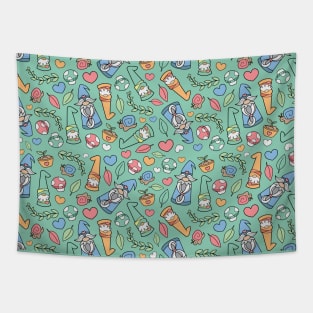 Cute Garden Gnome Pattern Tapestry