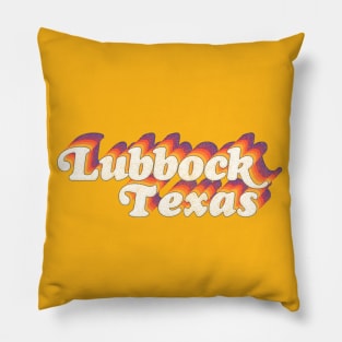Lubbock, TX // Retro Typography Design Pillow