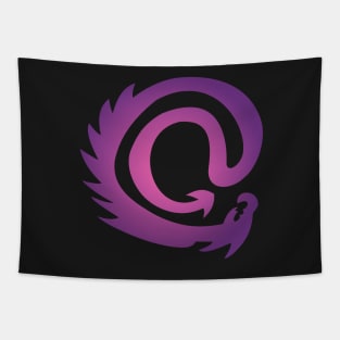 Purple And Hot Pink Vignette @ At Sign Symbol Cyber Dragon Design Tapestry