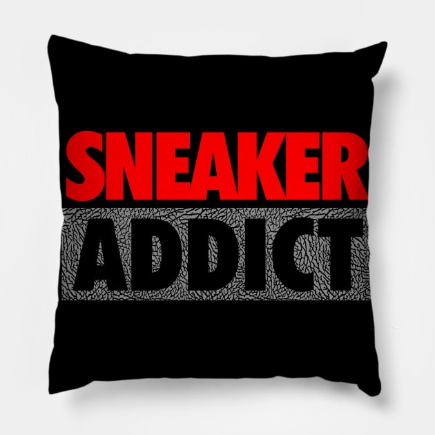 Sneaker Addict Red Cement Pillow by Tee4daily