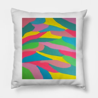 Rainbow Swirl Abstract Art Pillow