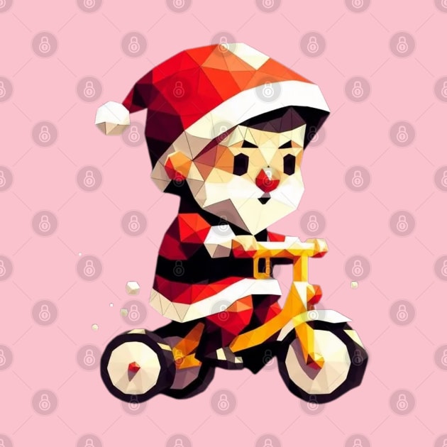 Christmas Baby Santa Bicycle by fadinstitute