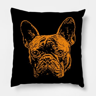 Orange French Bulldog Pillow