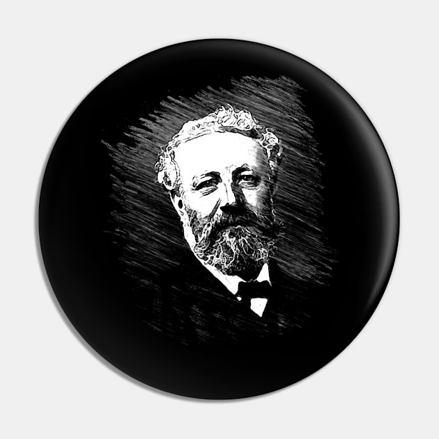 Science Fiction Visionary - Jules Verne Portrait 1 Pin by EDDArt