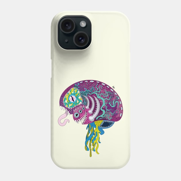 Eldritch Brain Phone Case by Munchbud Ink