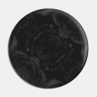 Black Goth Victorian Roses Pin