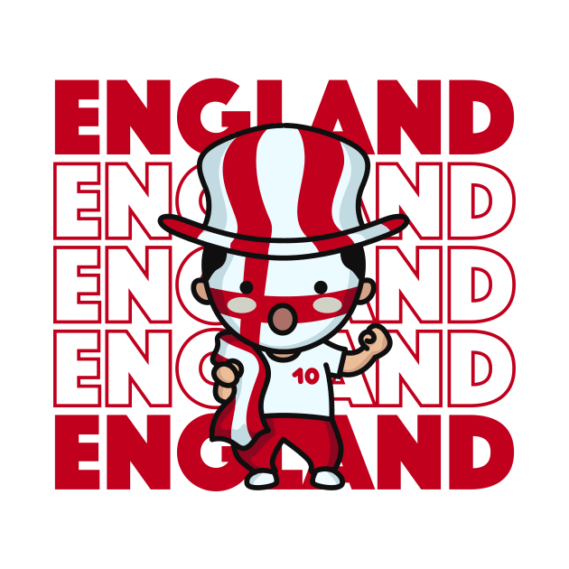 England Football Fan // Kawaii Cute English Soccer Supporter by SLAG_Creative