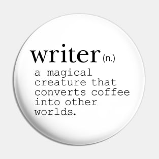 Writer Definition Coffee Pin