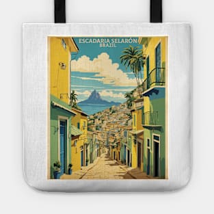 Escadaria Selaron Brazil Vintage Tourism Travel Poster Tote