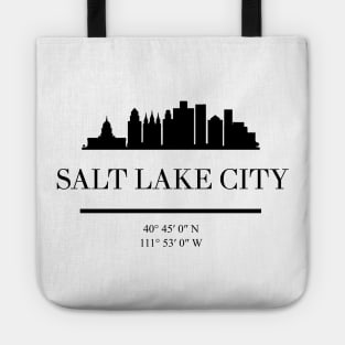 SALT LAKE CITY UTAH BLACK SILHOUETTE SKYLINE ART Tote