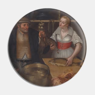 Poultry Seller (Market Scene) by Lucas van Valckenborch Pin