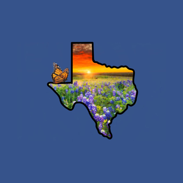 Discover Texas Sunset Monarch - Texas - T-Shirt