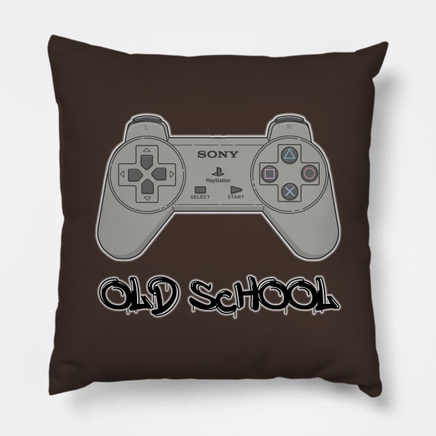 Playstation Old School Design Pillow by Jahaziel Sandoval