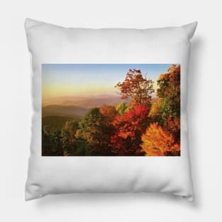 Blue Ridge Mountains From Bluff Mountain Overlook Pillow