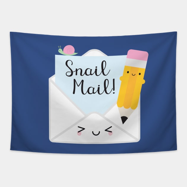 Kawaii Snail Mail Tapestry by marcelinesmith