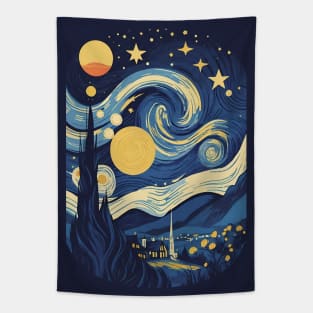 Starry Night Reverie: Van Gogh's Celestial Symphony Tapestry