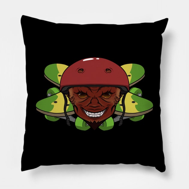 Skater Devil (no caption) Pillow by RampArt