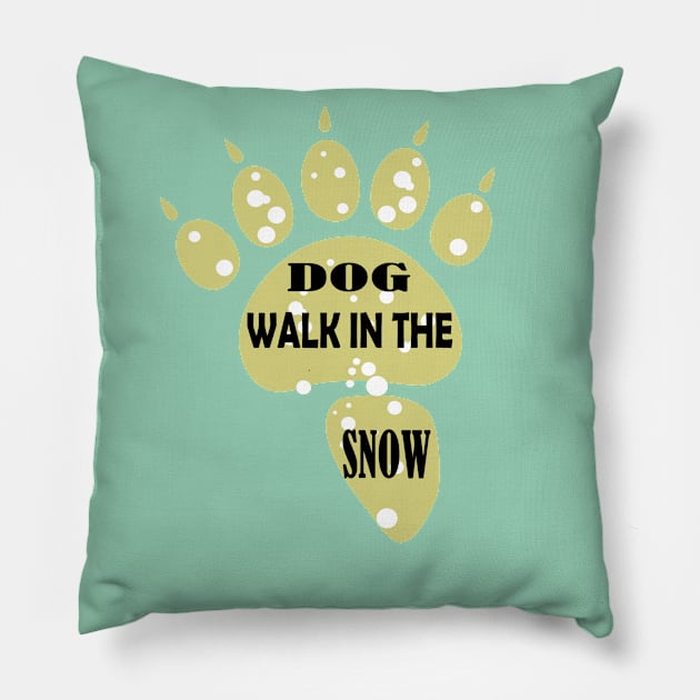 Dog Walk in the Snow Pillow by sara99