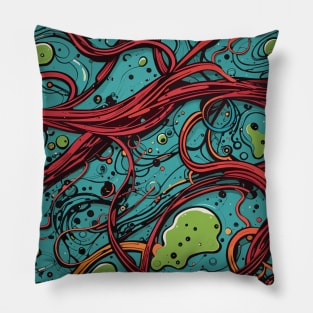 Comic Book Surreal Splatter Design Pillow