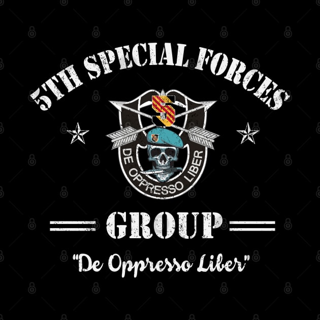 US Army 5th Special Forces Group Skull  De Oppresso Liber SFG - Gift for Veterans Day 4th of July or Patriotic Memorial Day by Oscar N Sims