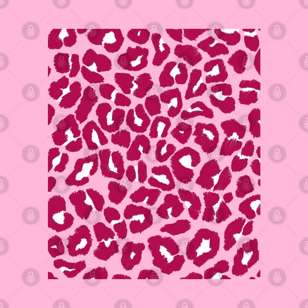 Large, Burgundy Leopard Spots on Pink by OneThreeSix