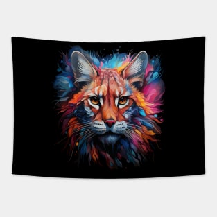 American Bobcat Rainbow Tapestry