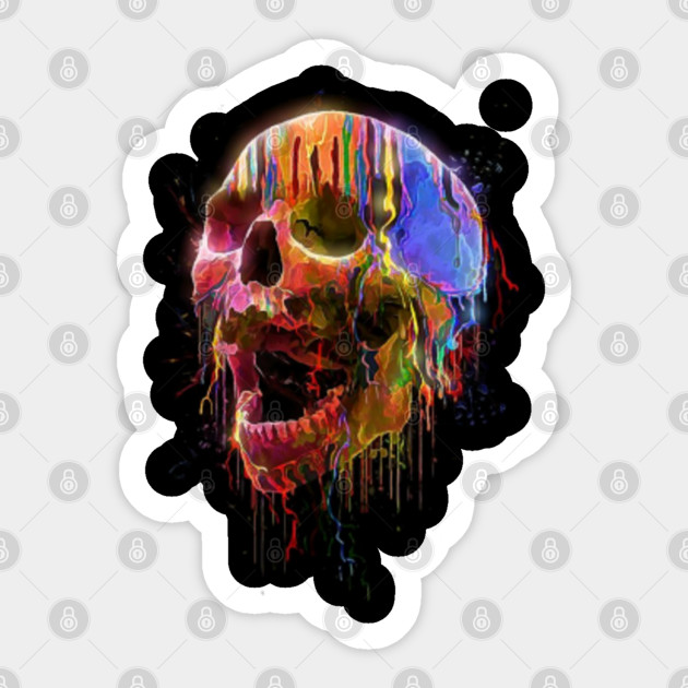 Colorful Skull Color Skull Watercolor Skull Painting Skull Color