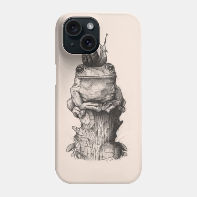 Frog and Snail Phone Case by mikekoubou