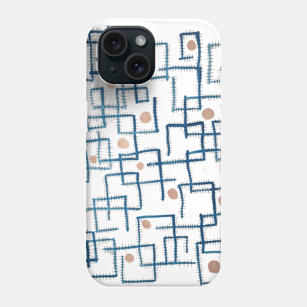 train tracks design Phone Case by Little Owl