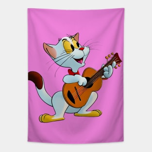 Cat is playing guitar Tapestry