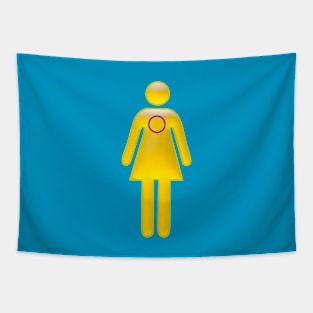 Female icon in Intersexual flag colors for LGBTQ+ diversity Tapestry