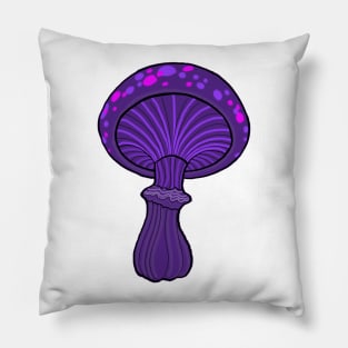 Purple New School Style Mushroom Original Art Pillow