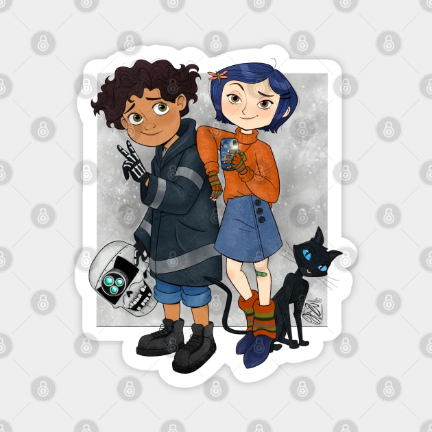 Coraline and Wybie Magnet by Wandering Nicky