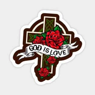 God is Love, Old Style Tattoo Magnet