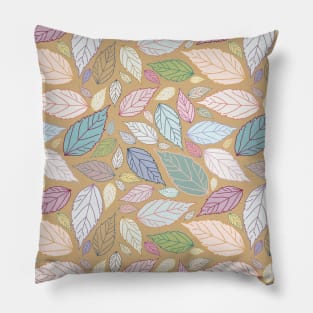 Favorite botanical leaves collection in pastel colors Pillow