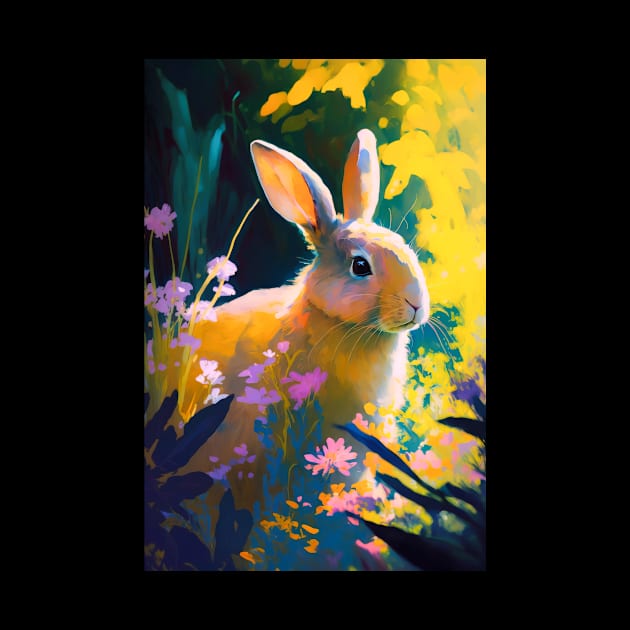 Rabbit Animal Portrait Painting Wildlife Outdoors Adventure by Cubebox