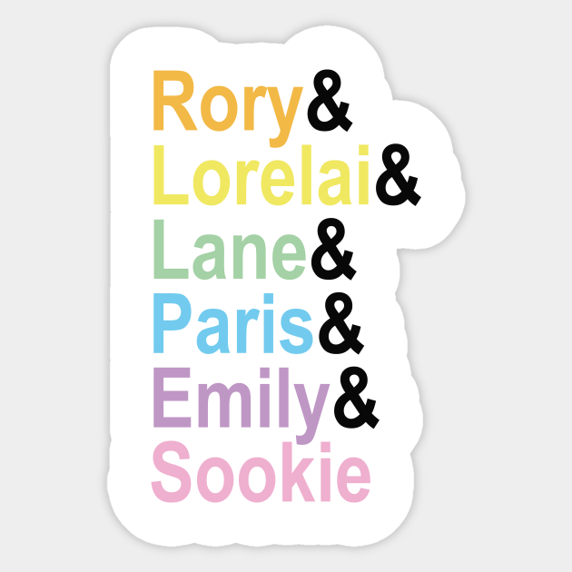 names gilmore girls sticker teepublic