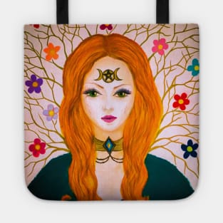 Red head wiccan witch Tote