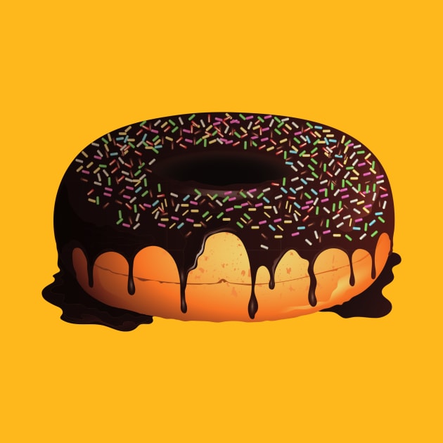 Chocolate Covered Donut With Sprinkles by InkyArt