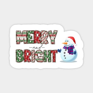 Merry and bright abominable snowman Magnet